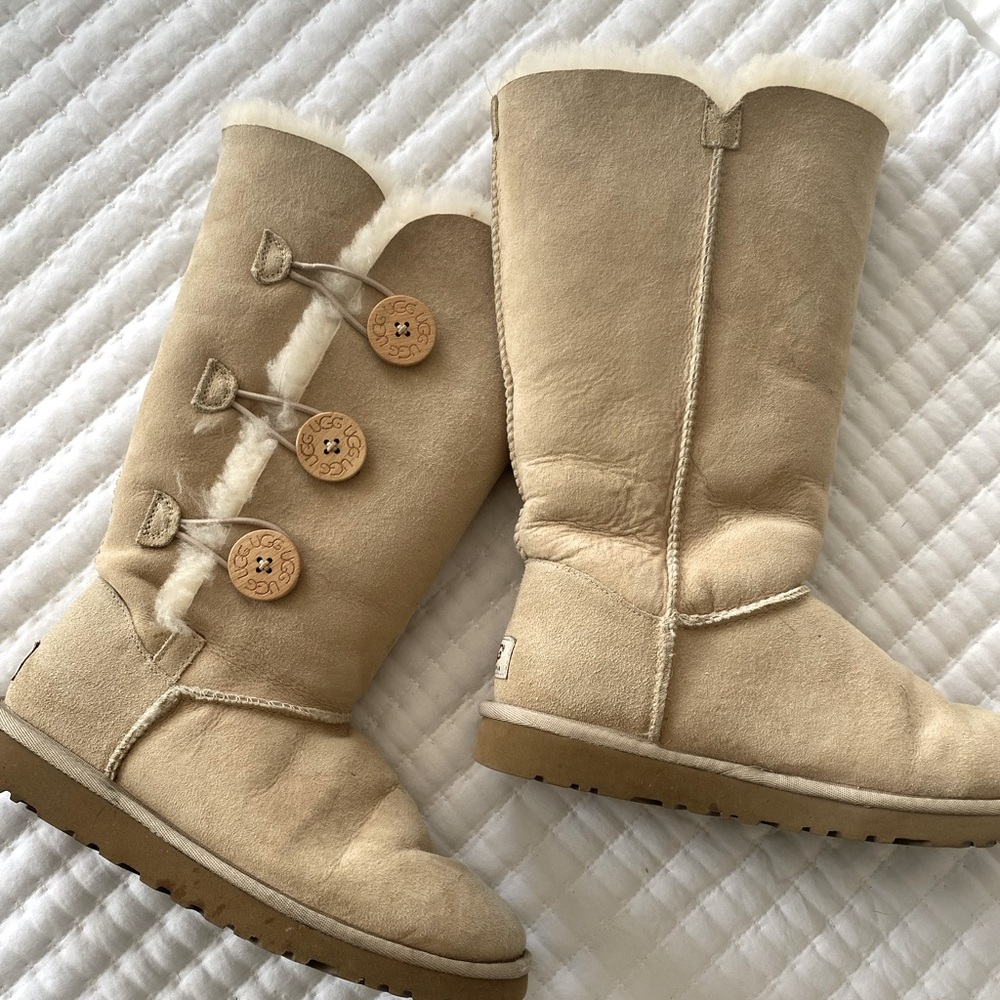 Tall Ugg Boots with Button Detail